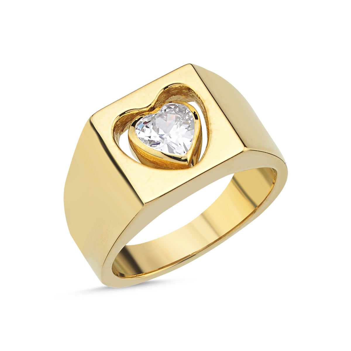 Kardium Ring aus 14 Karat Massivgold mit Steindetails