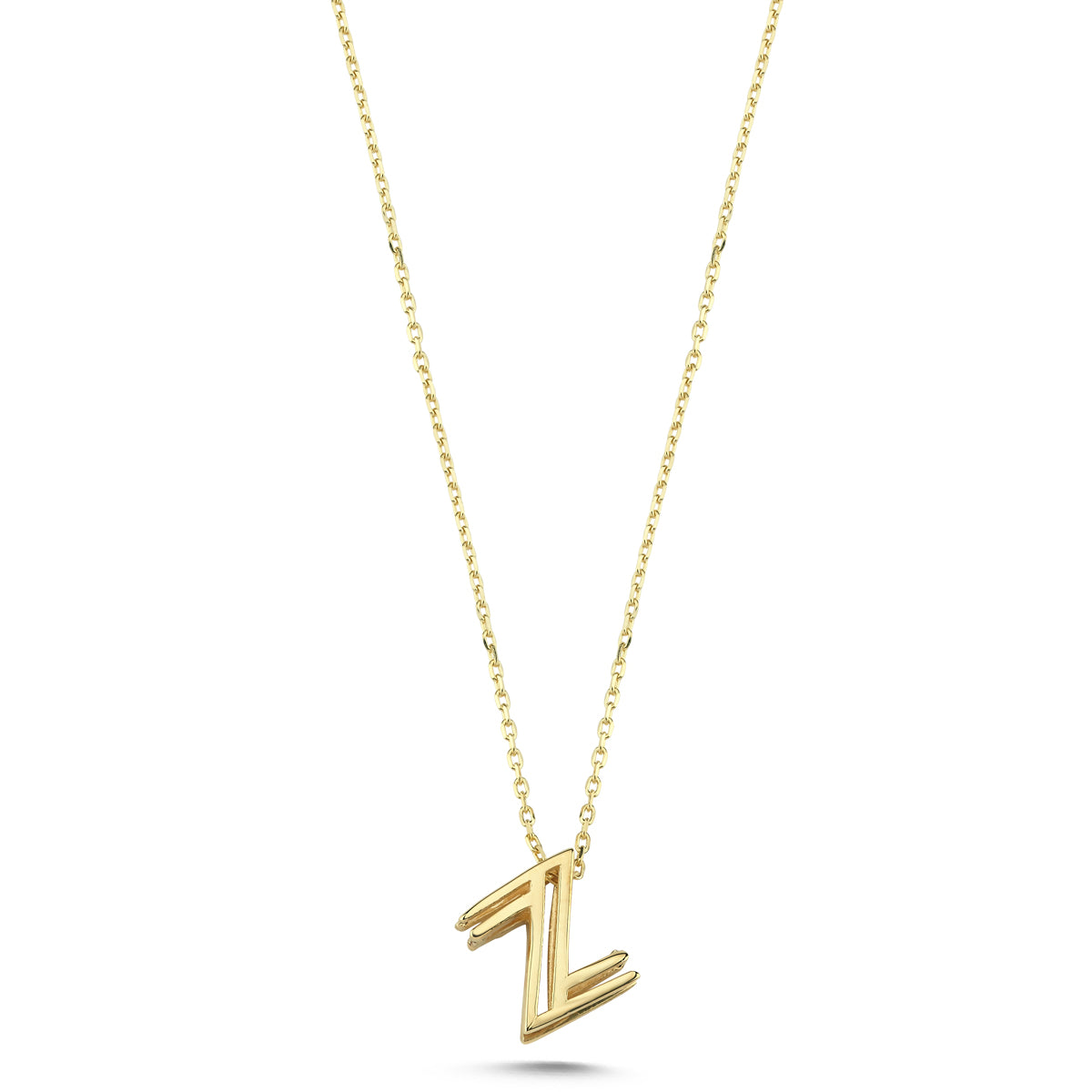 14 Karat Gelbgold-Monogramm-Halskette