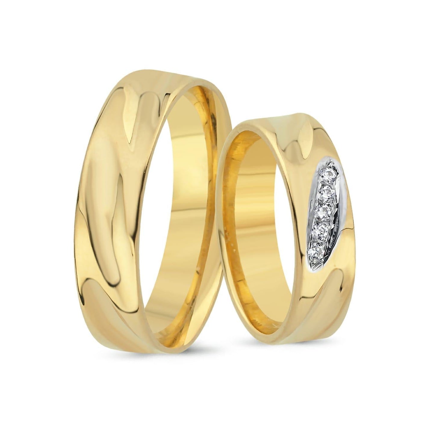 Paar goldene Eheringe im Set