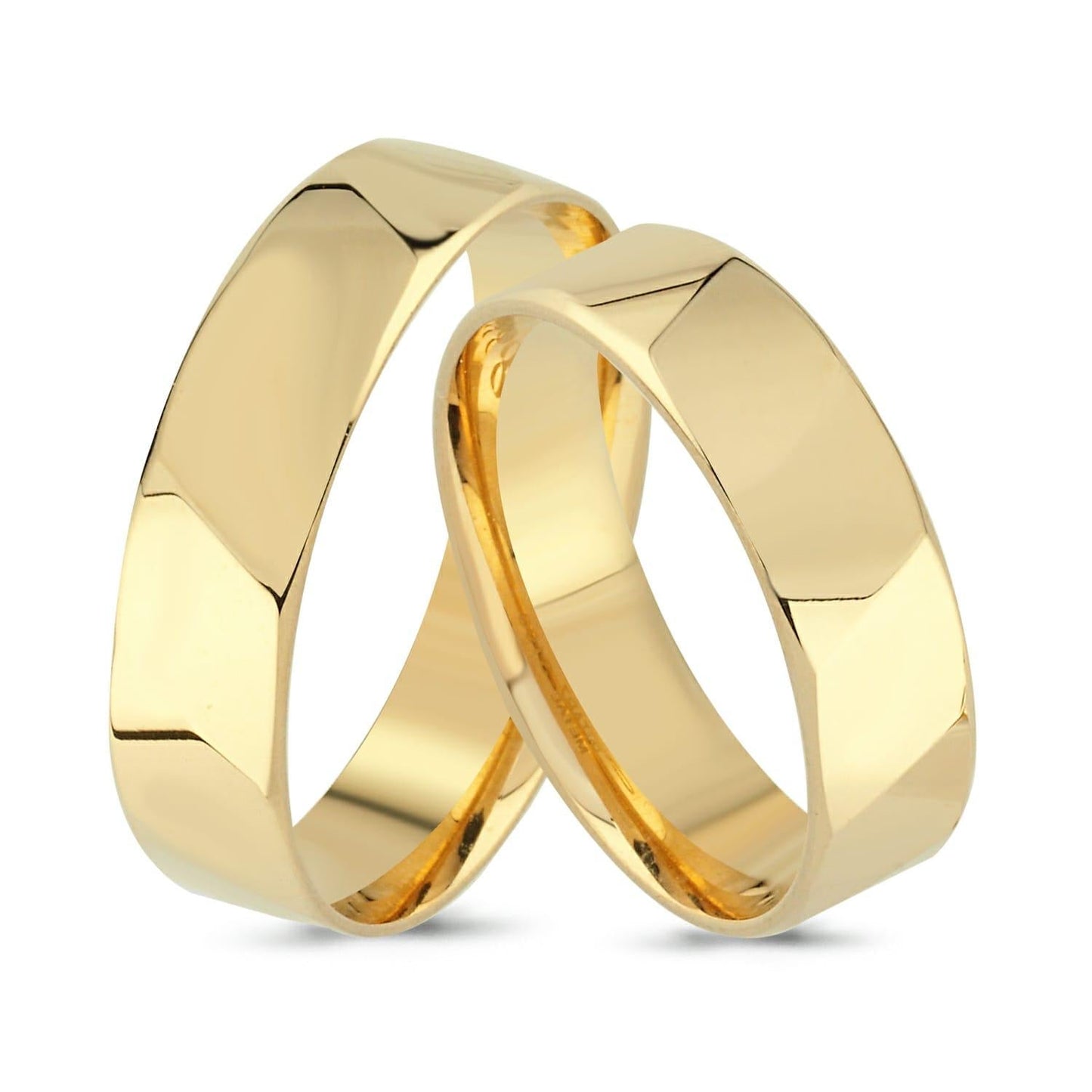 Couple Gold Wedding Ring Set