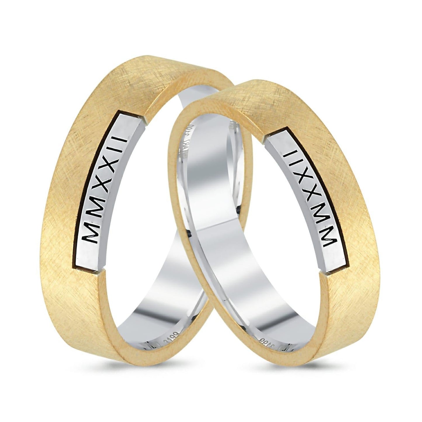 Paar goldene Eheringe im Set