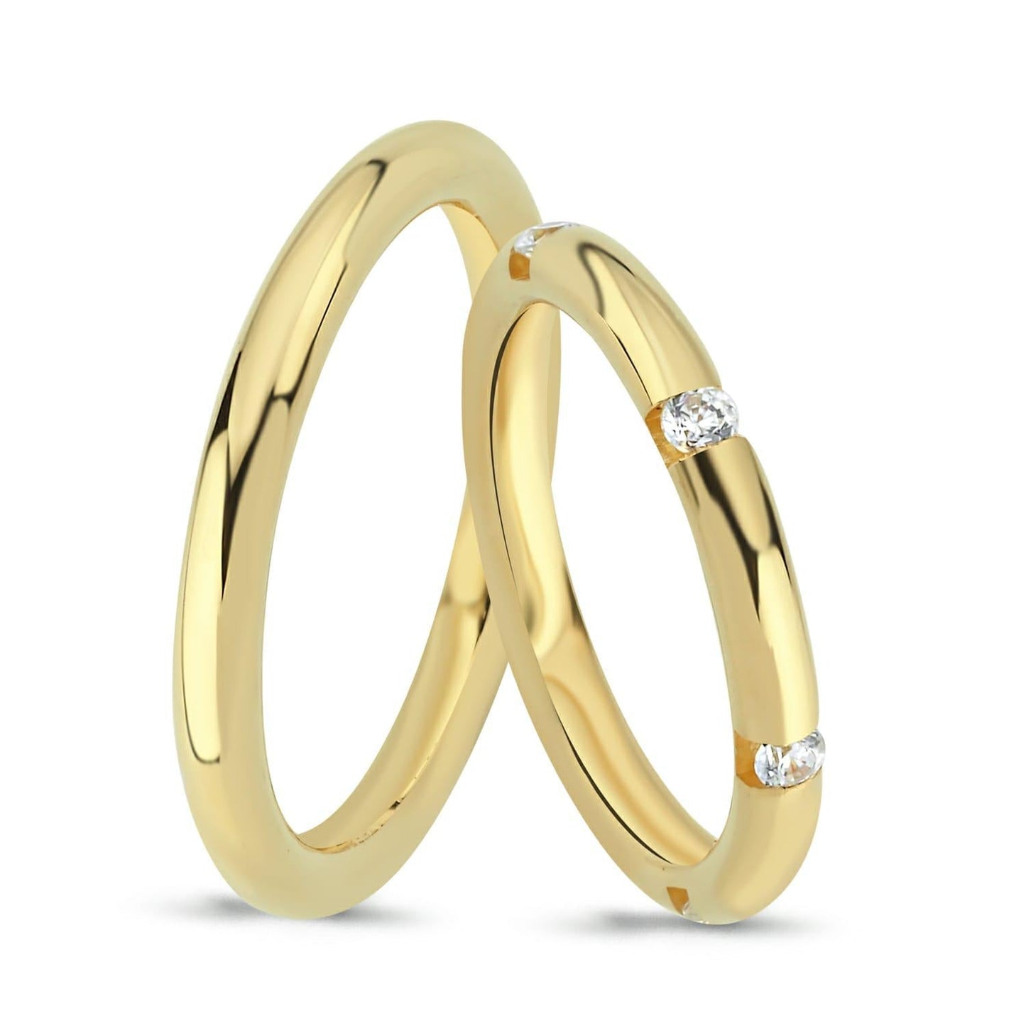 Paar goldene Eheringe im Set