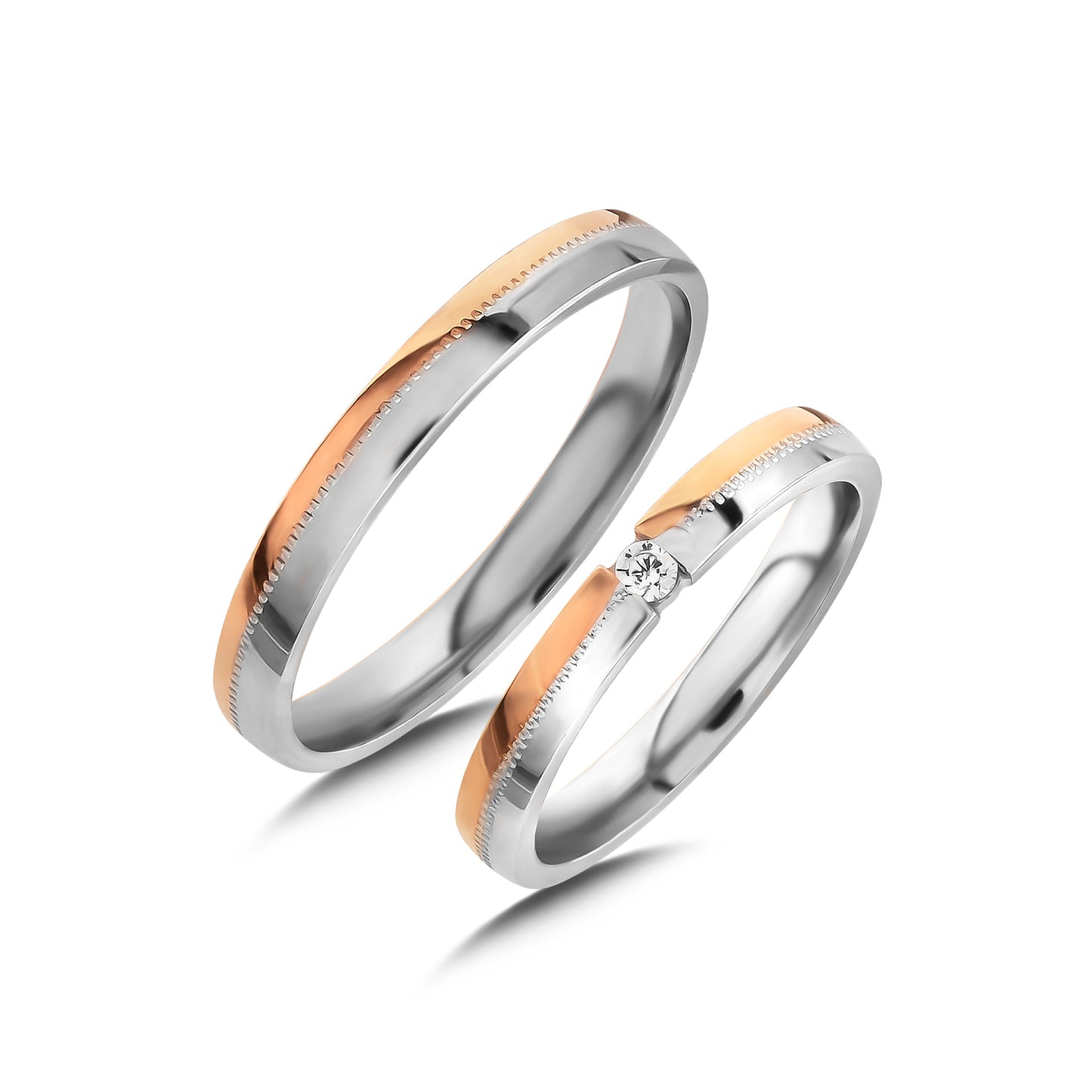 Paar goldene Eheringe im Set