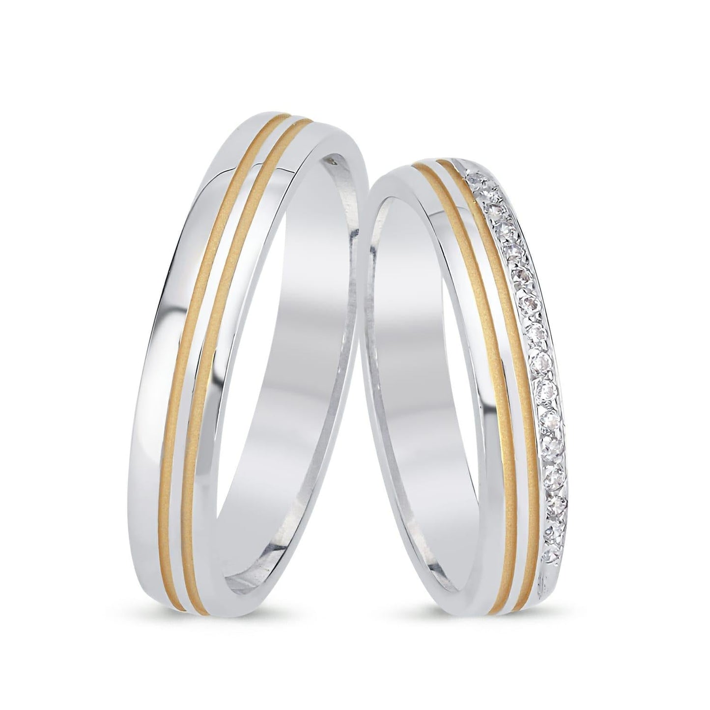 Paar goldene Eheringe im Set