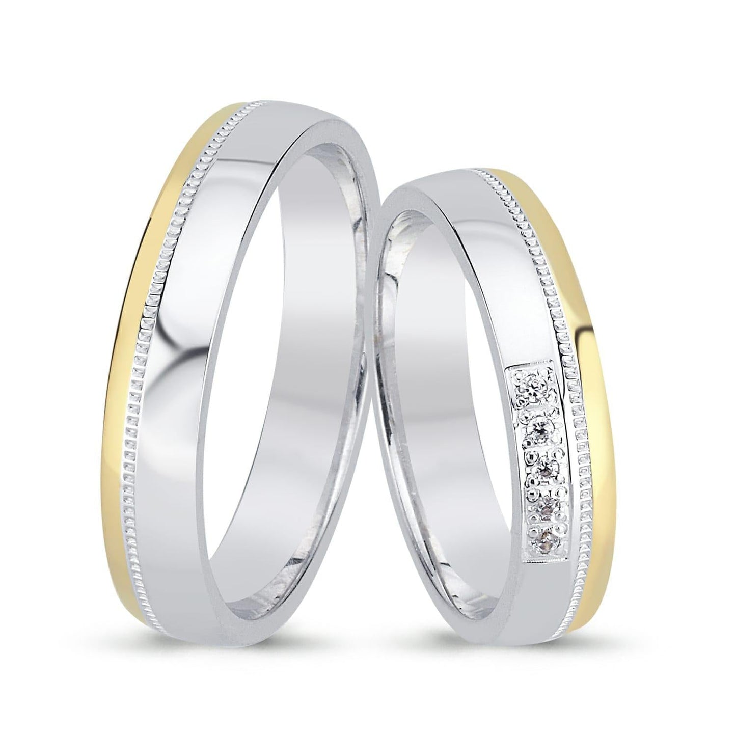 Paar goldene Eheringe im Set