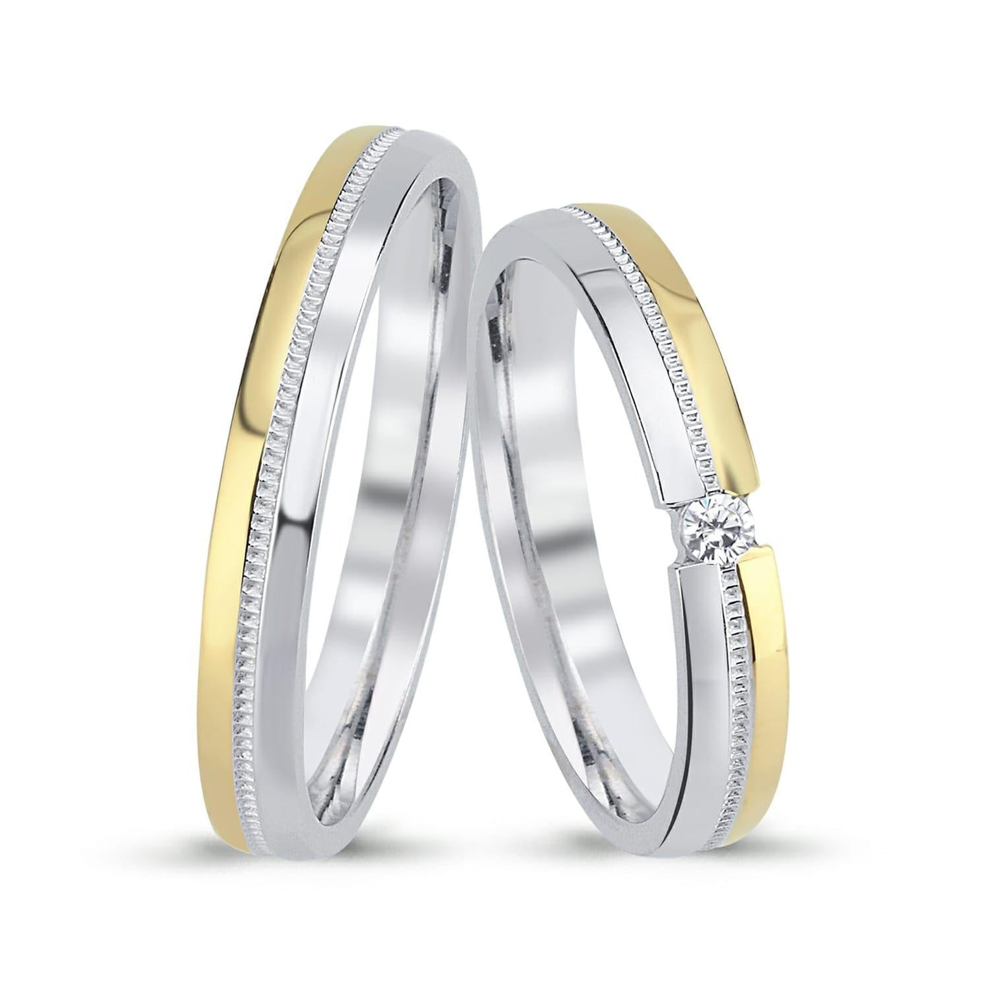 Paar goldene Eheringe im Set