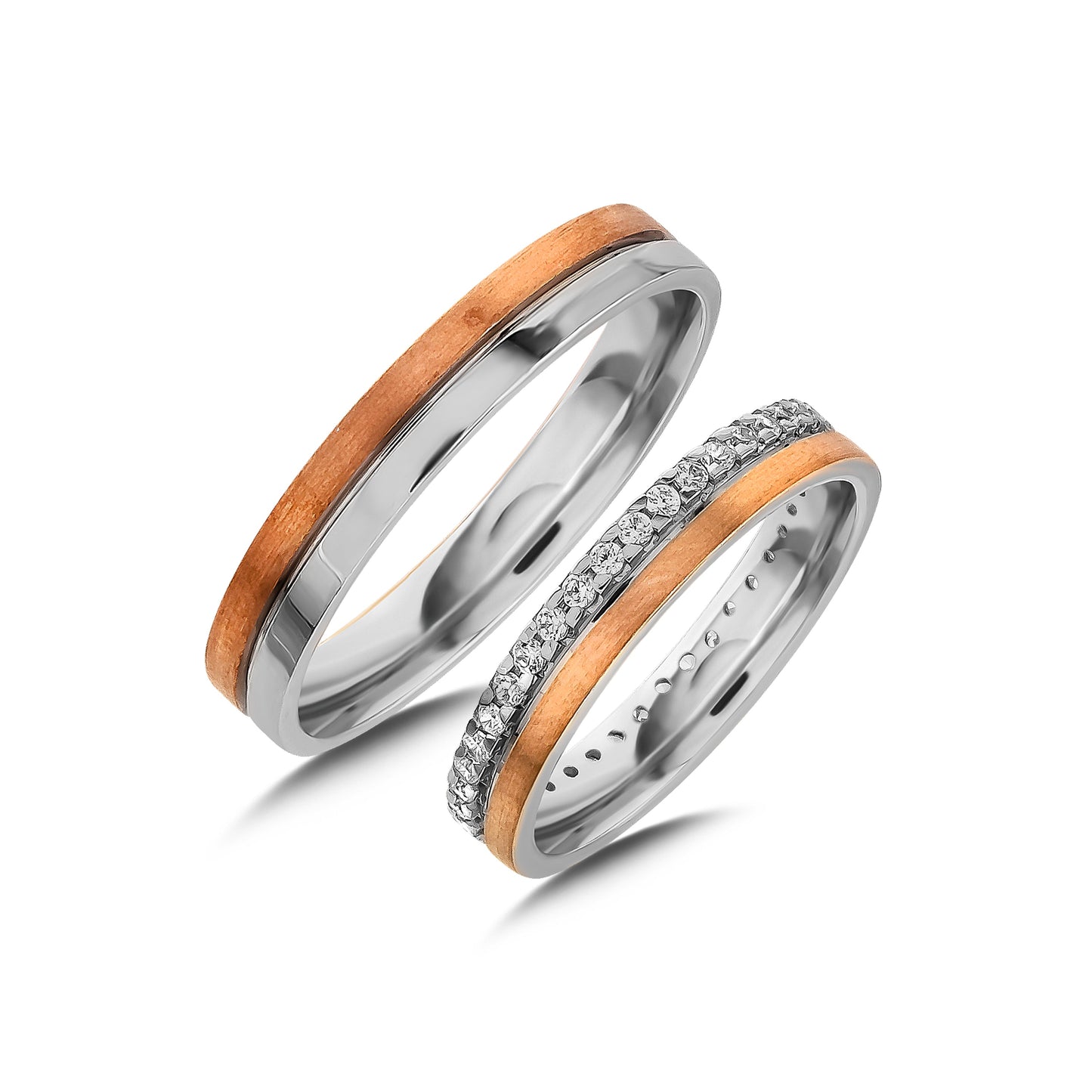 Couple Gold Wedding Ring Set