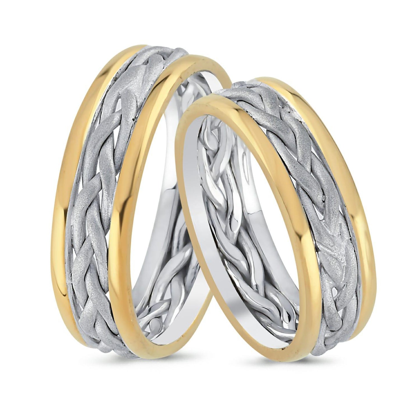 Paar goldene Eheringe im Set