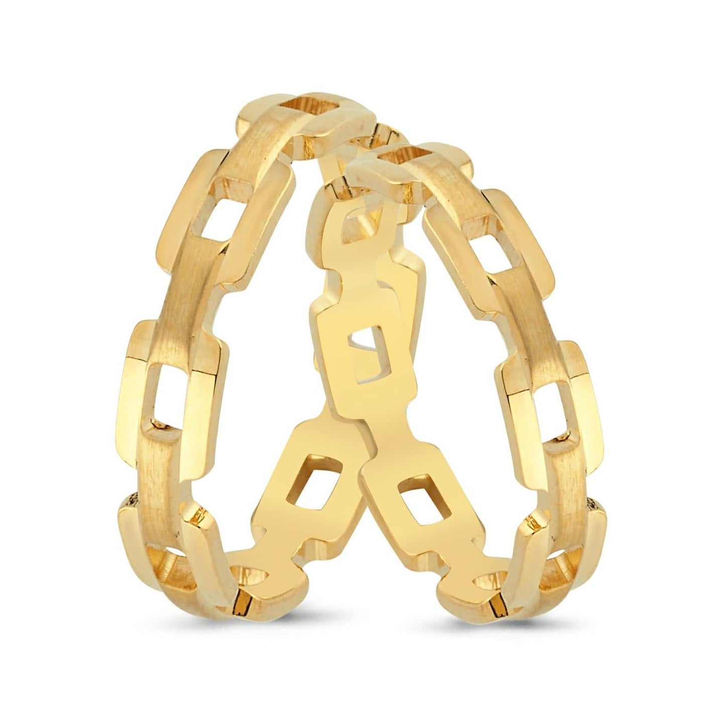 Paar goldene Eheringe im Set