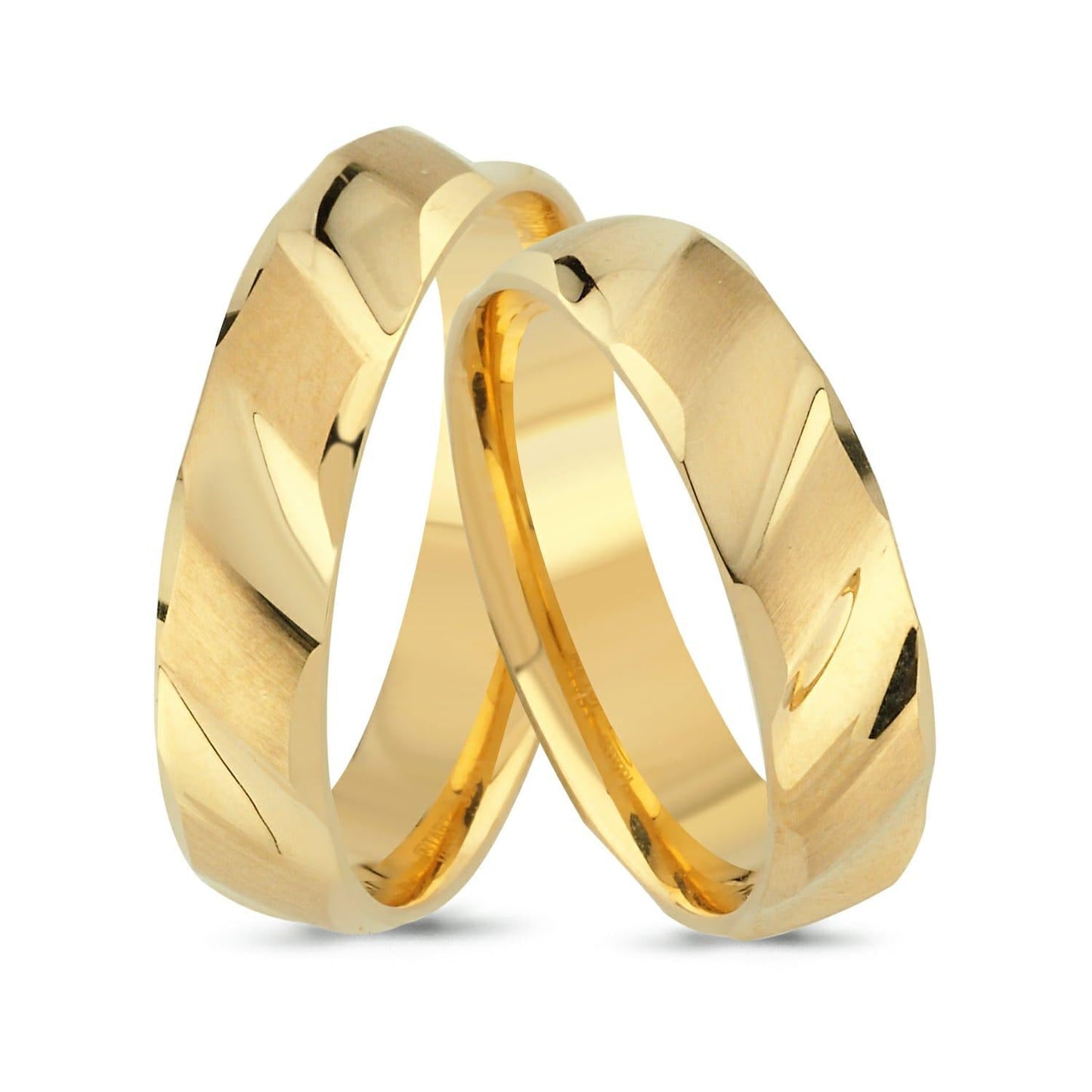 Paar goldene Eheringe im Set