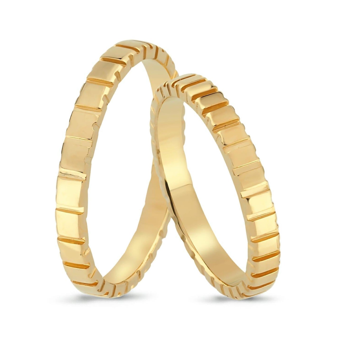 Paar goldene Eheringe im Set