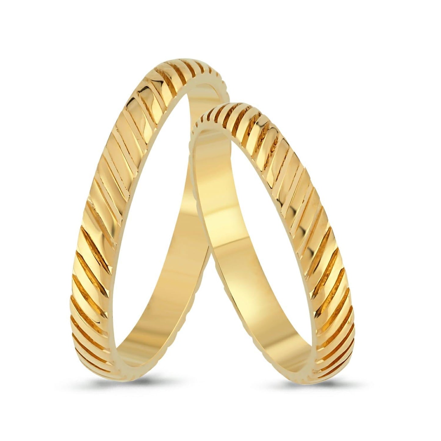 Paar goldene Eheringe im Set