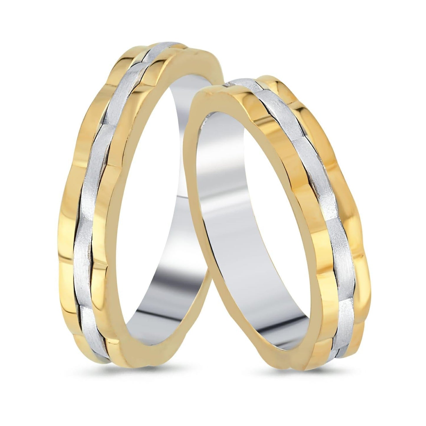 Paar goldene Eheringe im Set