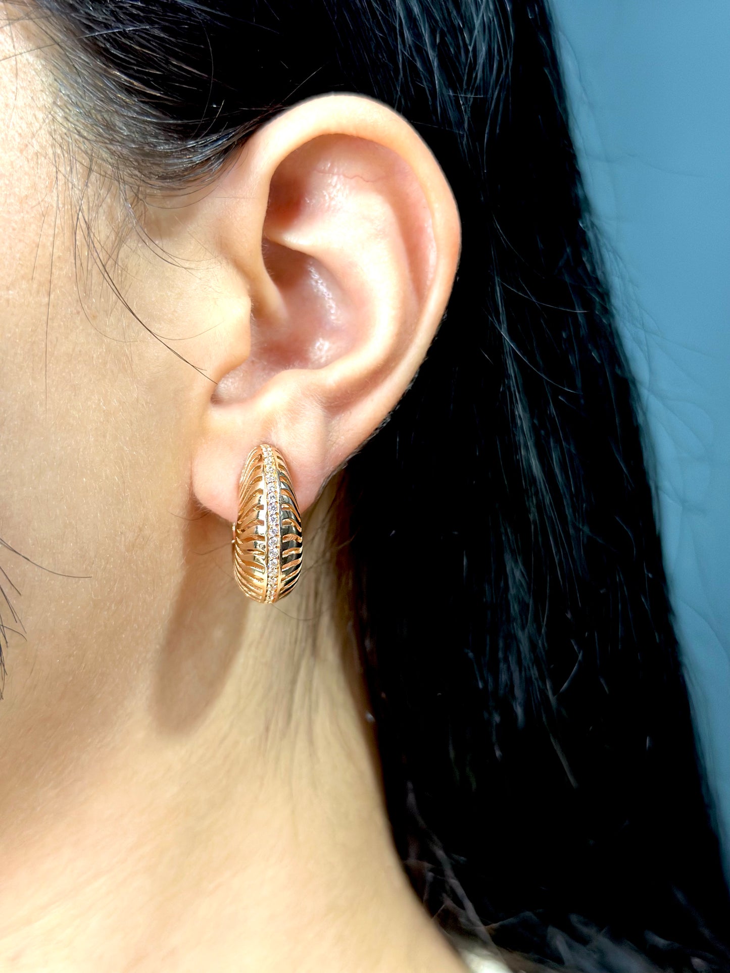 Serelith Ohrring aus 14 Karat Massivgold mit Steindetails