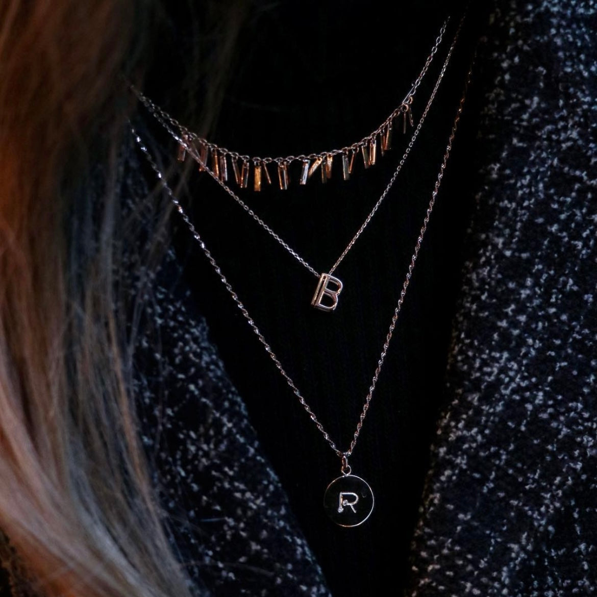 14k Rose Gold Monogram Necklace