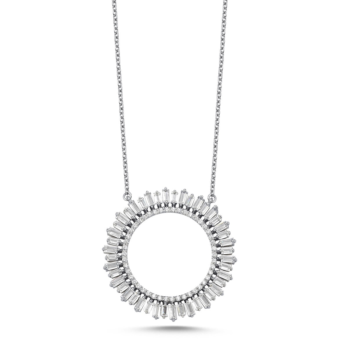 Selene Halskette aus 14-karätigem Massivgold mit Steindetails