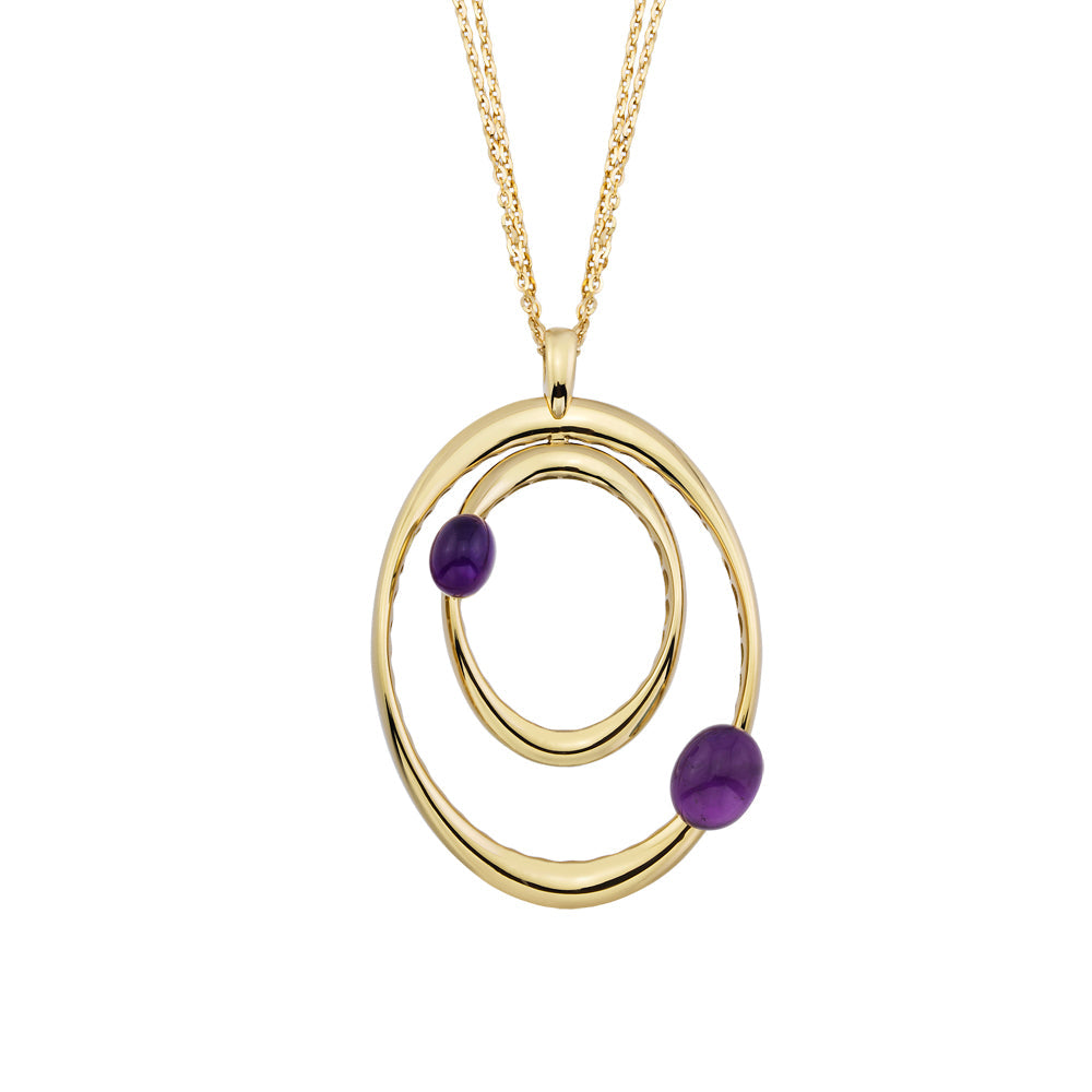 Thalia Necklace in 14K Solid Gold with Stone Details