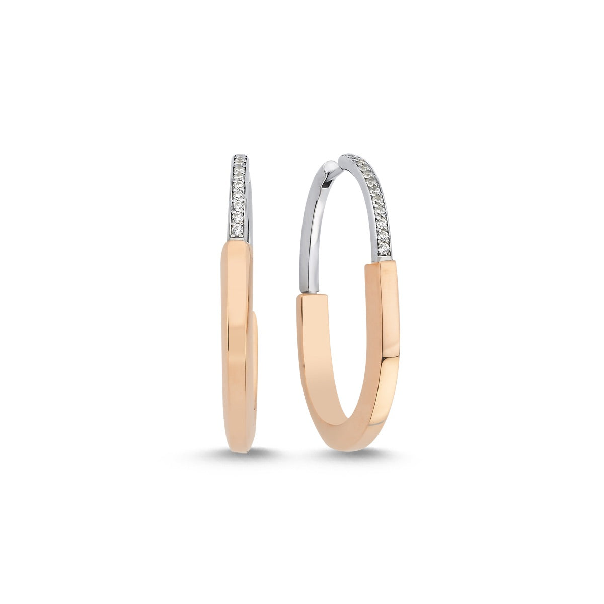 Glint Ohrring aus 14 Karat Massivgold mit Steindetails