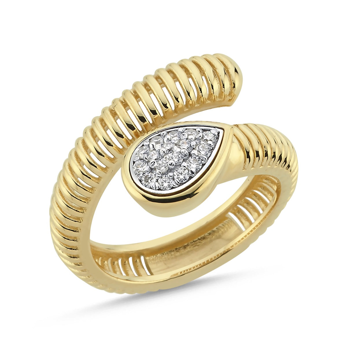 Mirelith Ring aus 14 Karat Massivgold mit Steindetails