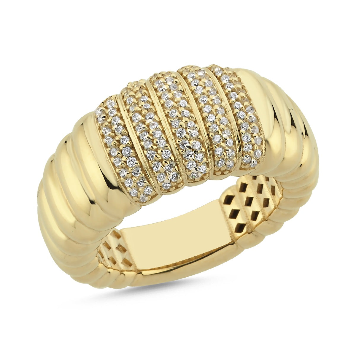 Fiora Ring aus 14 Karat Massivgold mit Steindetails