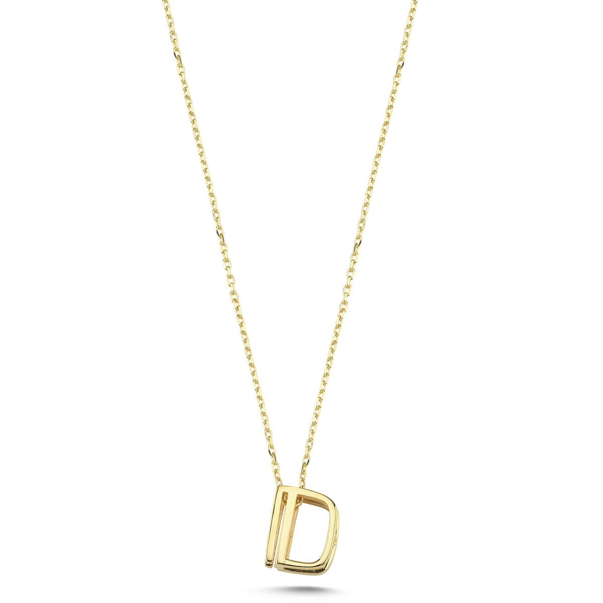 14 Karat Gelbgold-Monogramm-Halskette