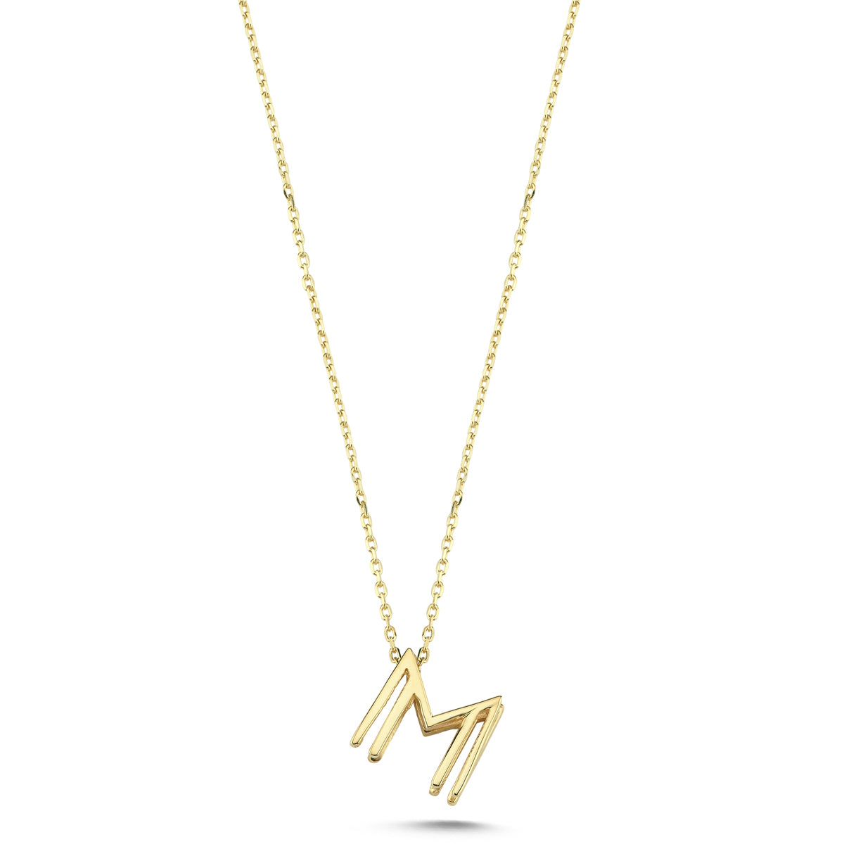 14 Karat Gelbgold-Monogramm-Halskette
