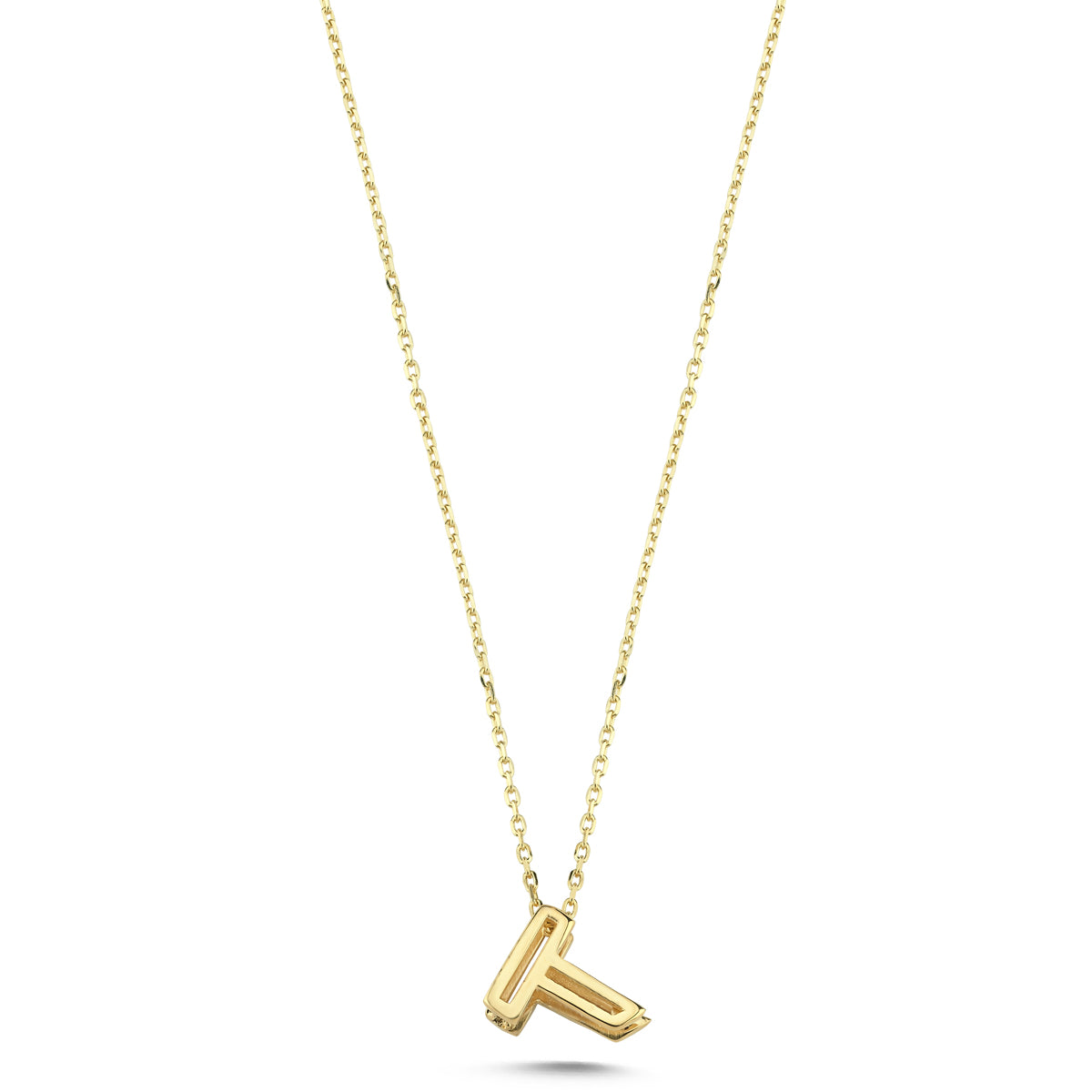 14 Karat Gelbgold-Monogramm-Halskette