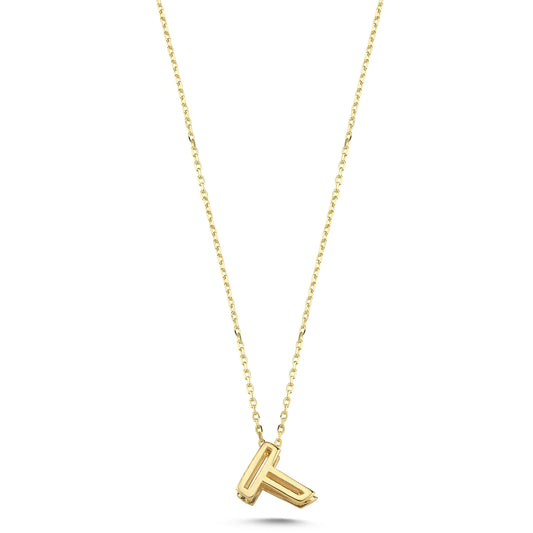 14 Karat Gelbgold-Monogramm-Halskette