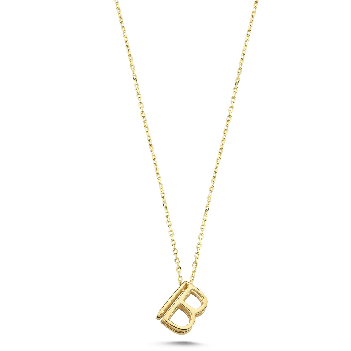 14 Karat Gelbgold-Monogramm-Halskette