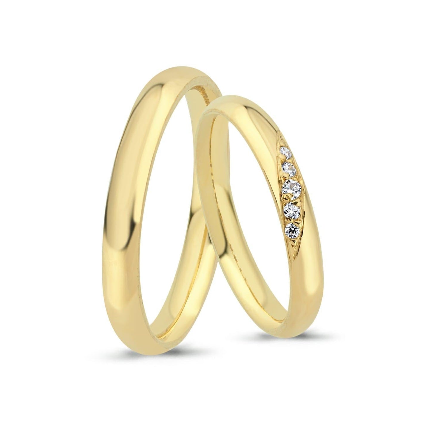 Paar goldene Eheringe im Set