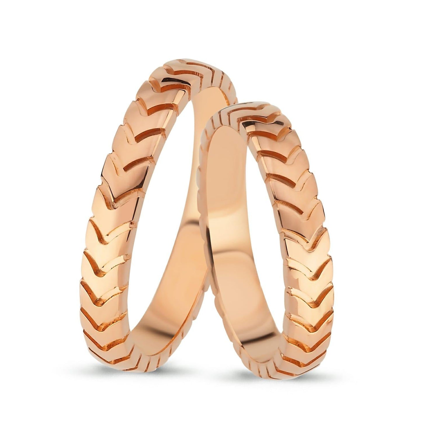 Couple Gold Wedding Ring Set