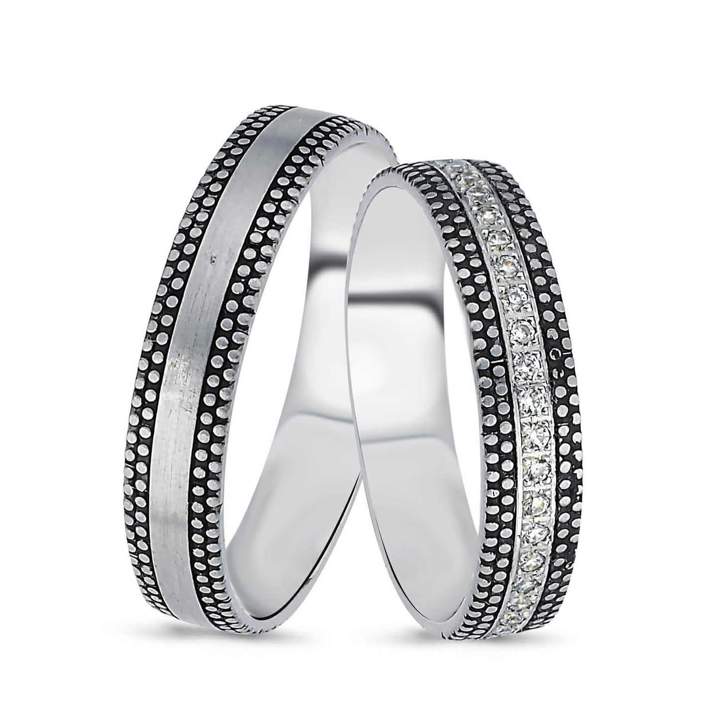 Couple Gold Wedding Ring Set