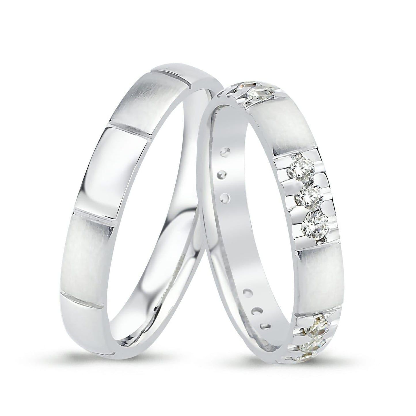 Couple Gold Wedding Ring Set