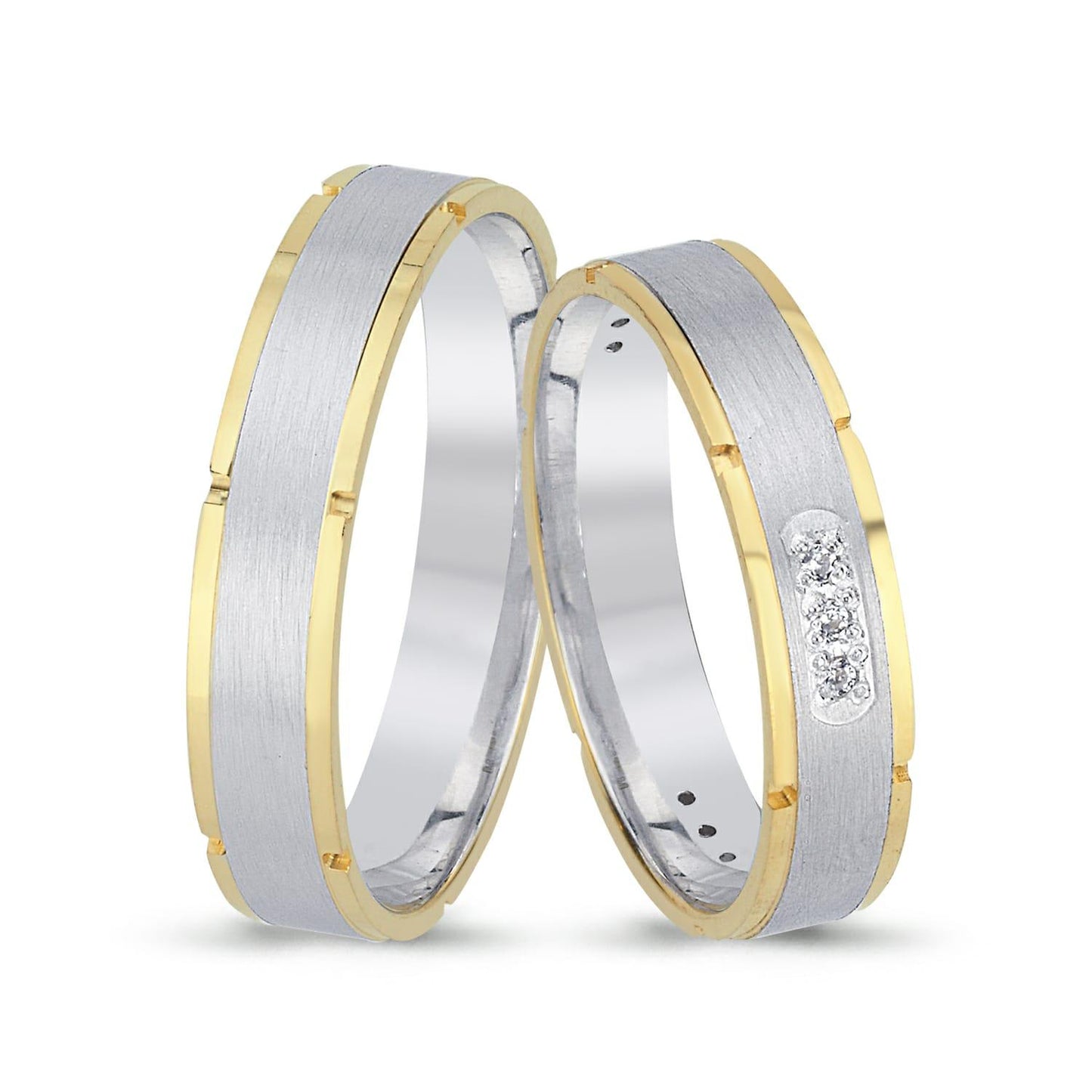 Couple Gold Wedding Ring Set