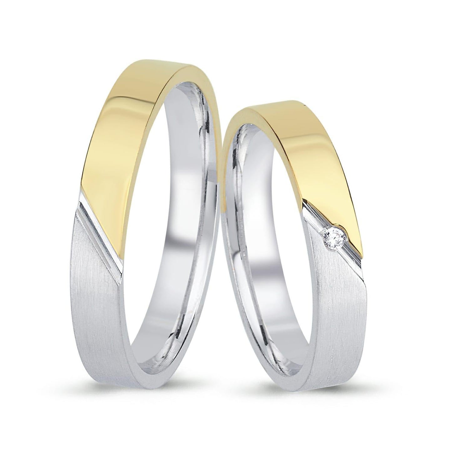 Couple Gold Wedding Ring Set
