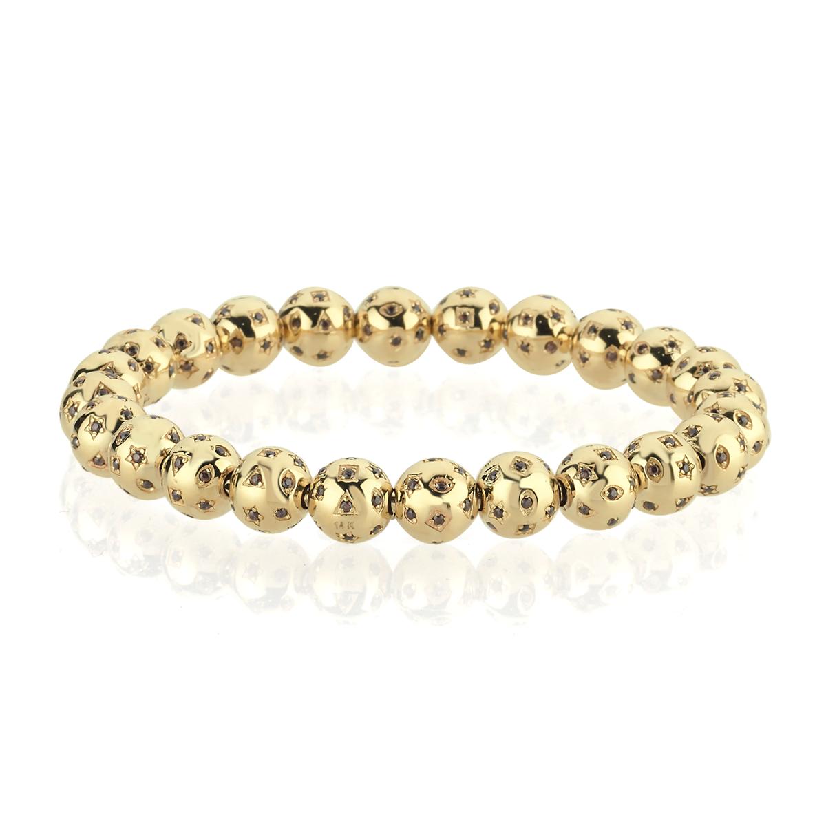Rivena Bracelet in 14K Solid Gold with Stone Details