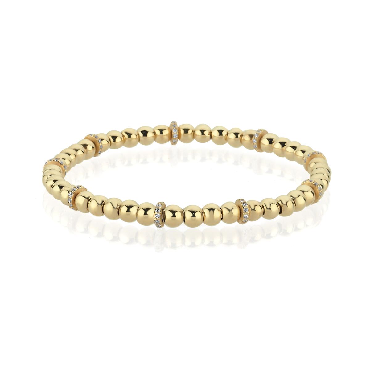 Elisar Bracelet in 14K Solid Gold with Stone Details