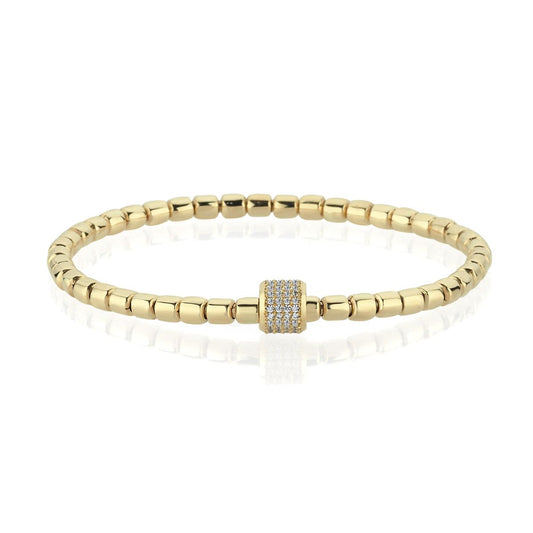 Valeria Bracelet in 14K Solid Gold with Stone Details