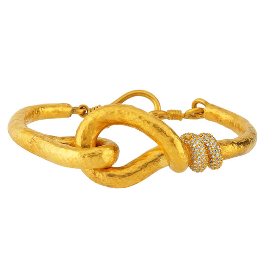 Lunara 24K Gold Bracelet with Diamond 