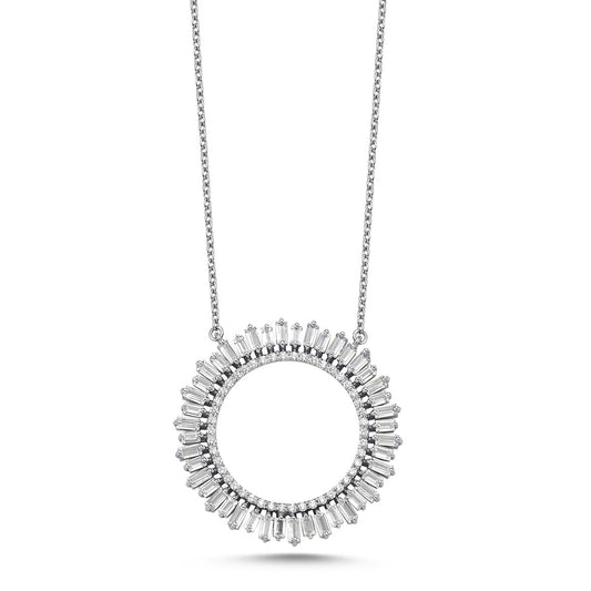 Selene Halskette aus 14-karätigem Massivgold mit Steindetails