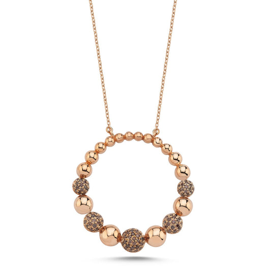 Seres Halskette aus 14-karätigem Massivgold mit Steindetails