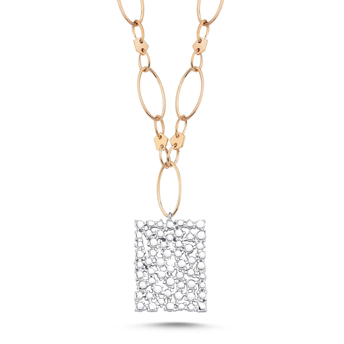 Gaia Halskette aus 14-karätigem Massivgold mit Steindetails