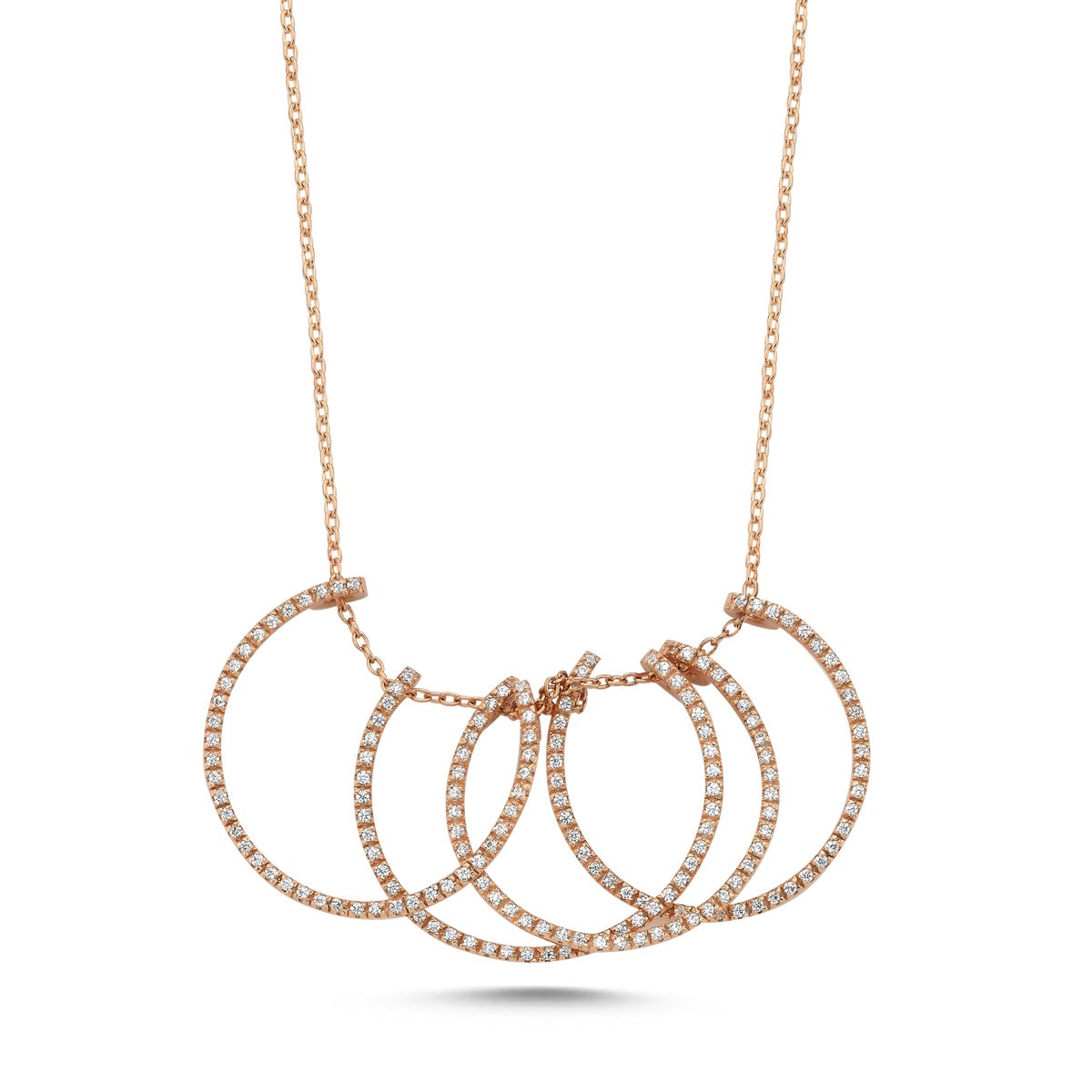 Iris Halskette aus 14-karätigem Massivgold mit Steindetails