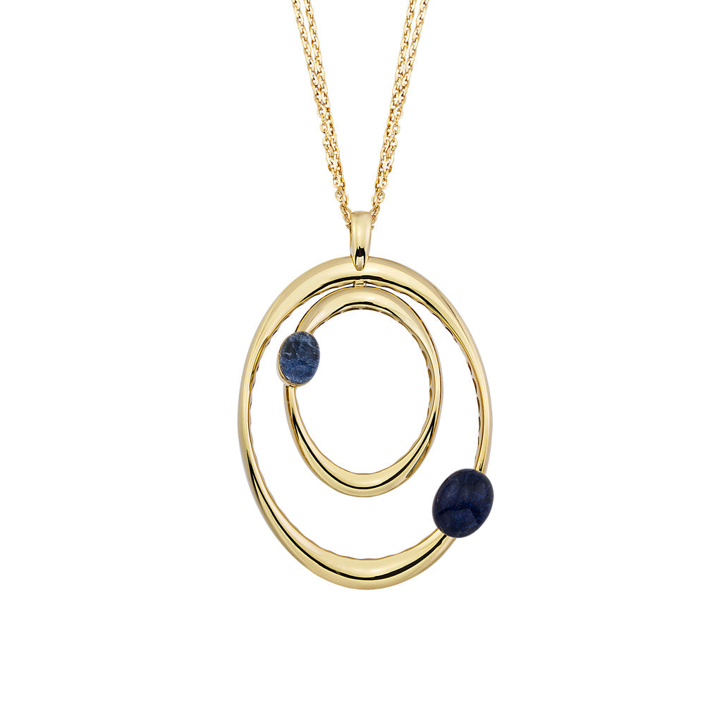 Thalia Halskette aus 14-karätigem Massivgold mit Steindetails