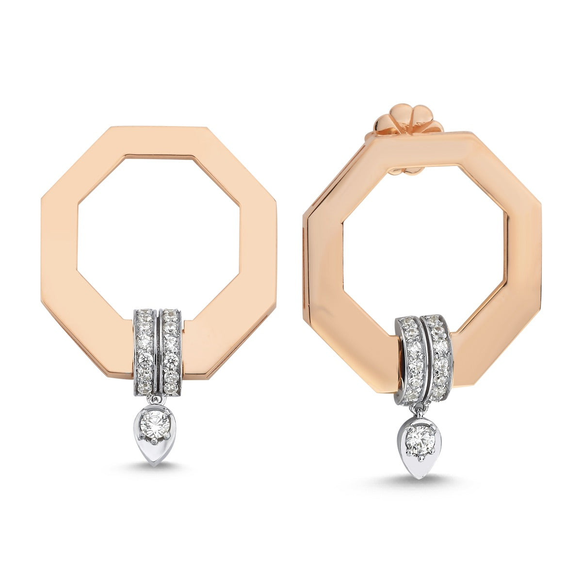 Aurelle Ohrring aus 14 Karat Massivgold mit Steindetails