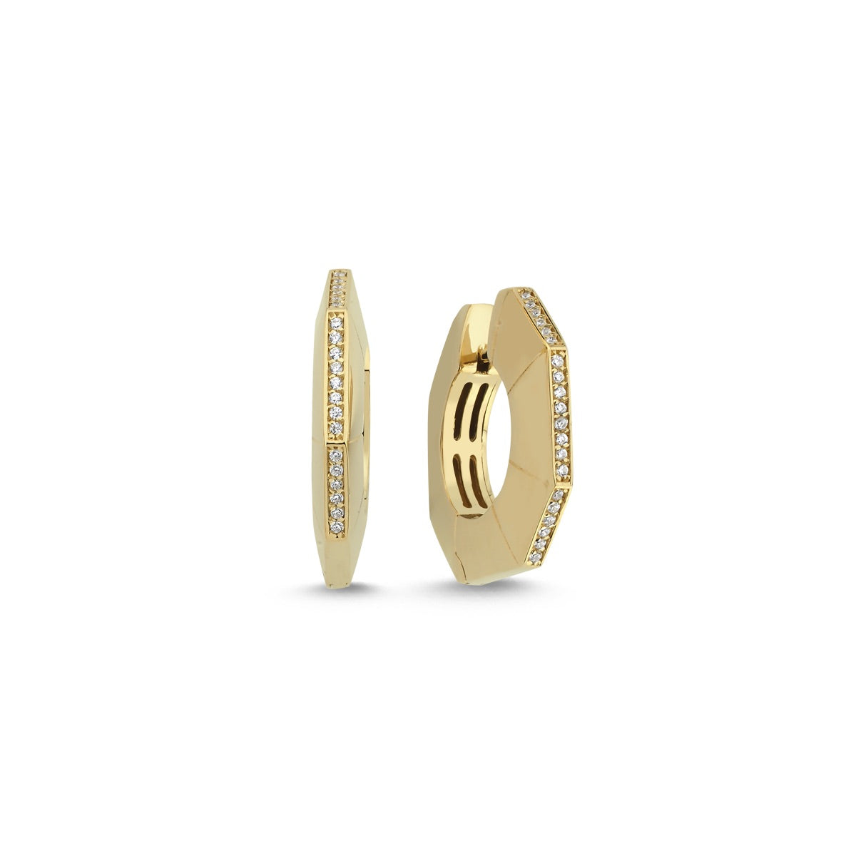 Virela Ohrring aus 14 Karat Massivgold mit Steindetails