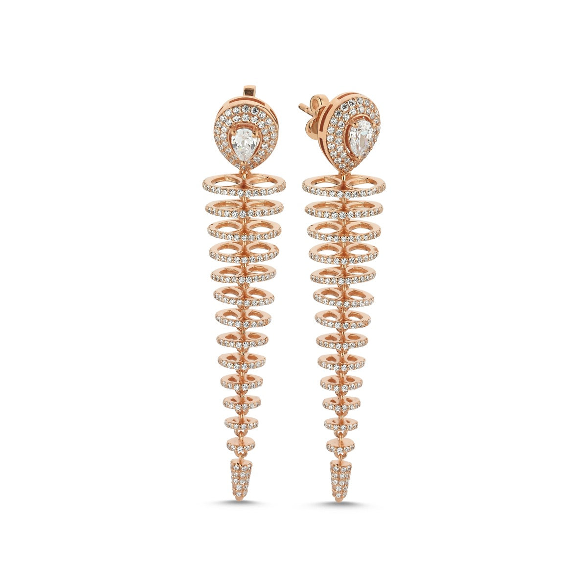 Aurum Ohrring aus 14 Karat Massivgold mit Steindetails