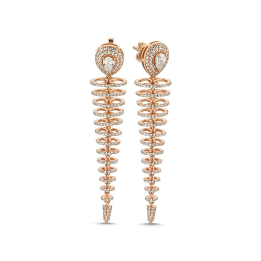 Aurum Ohrring aus 14 Karat Massivgold mit Steindetails