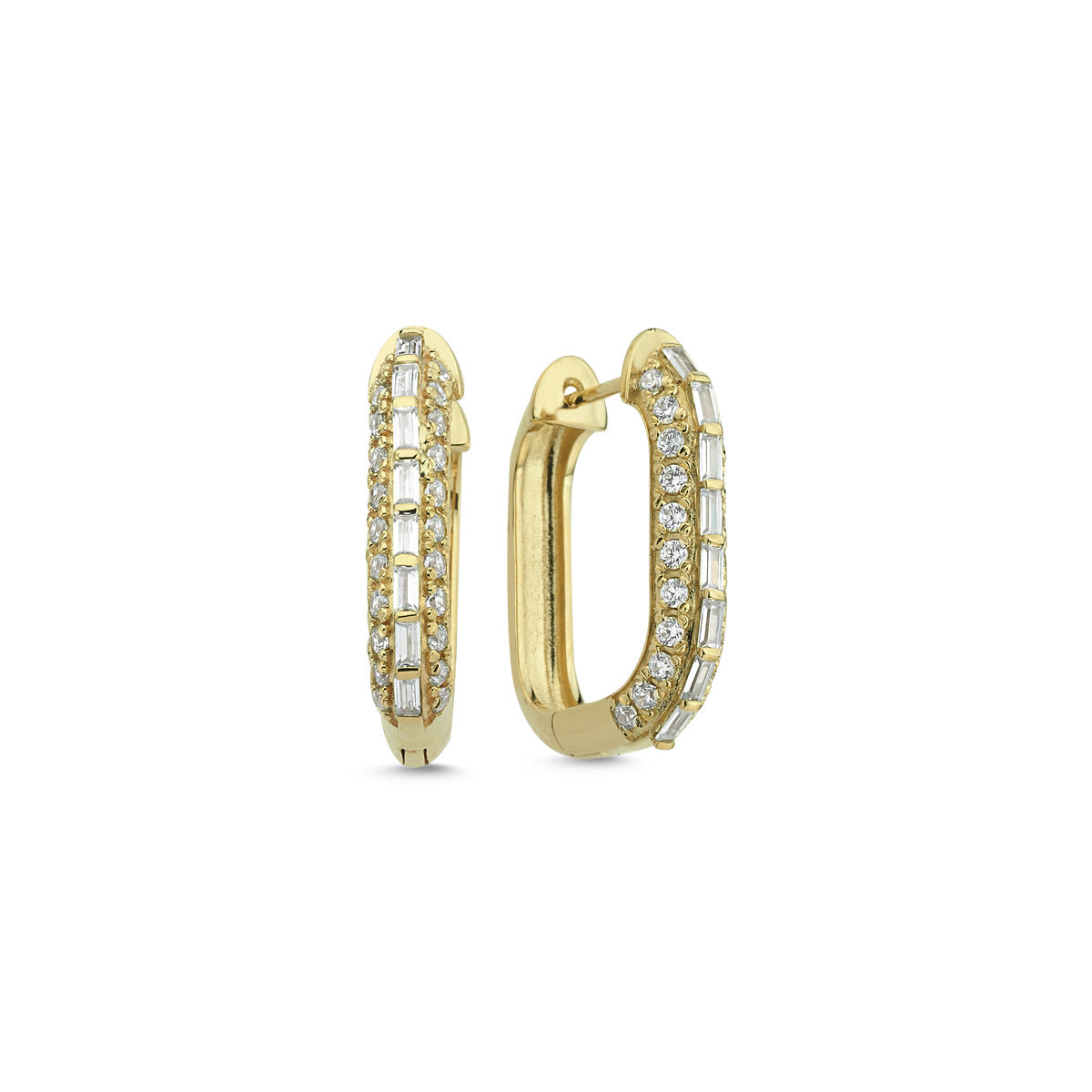 Gloria Ohrring aus 14 Karat Massivgold mit Steindetails