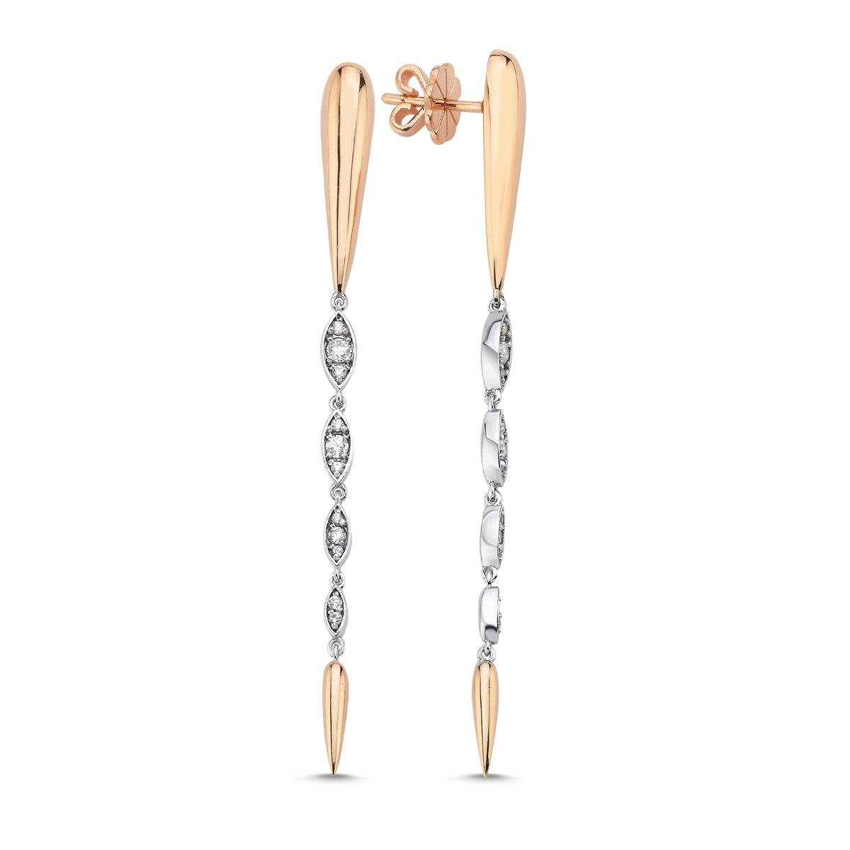 Aletheia Ohrring aus 14 Karat Massivgold mit Steindetails